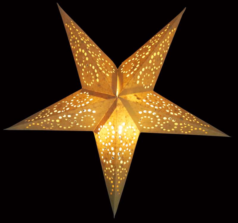 Baby Twister creme- Foldable glowing Paperstar with 5 points, 40 cm